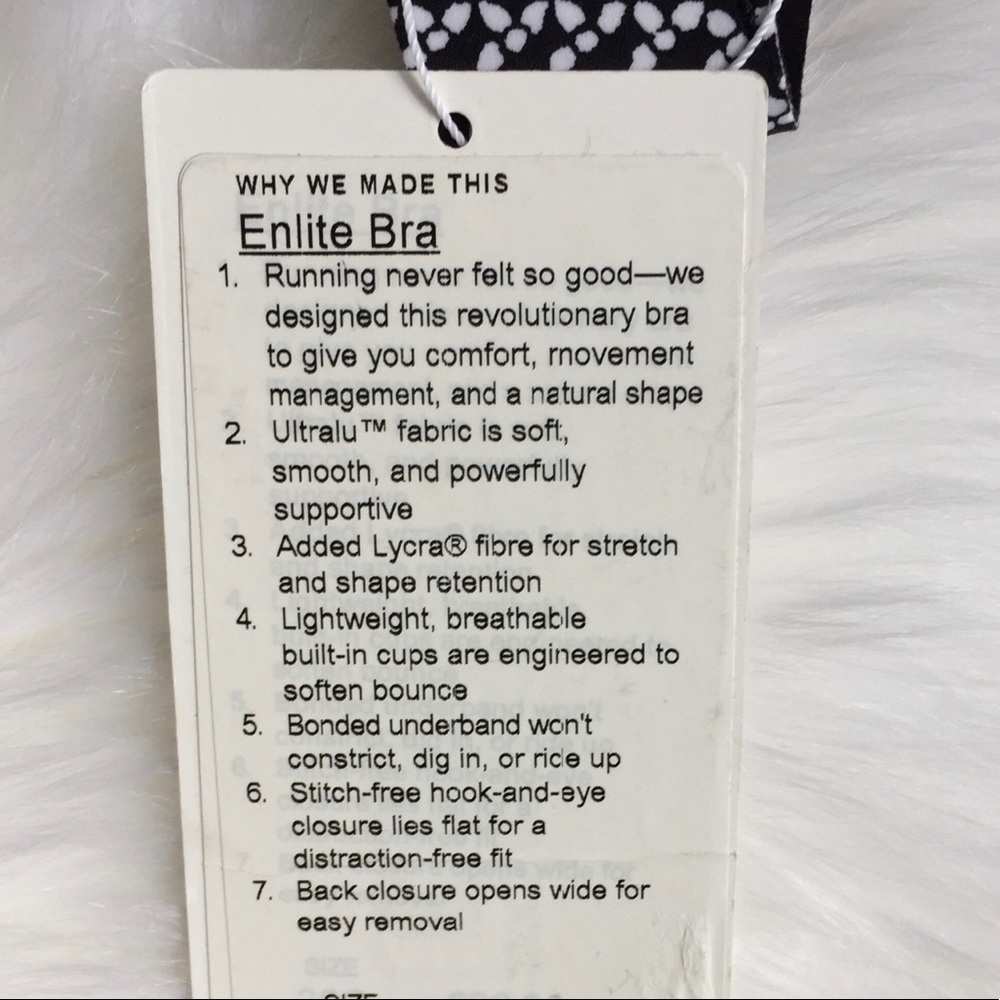 NWT lululemon enlite bra monochromic black white - Picture 3 of 6